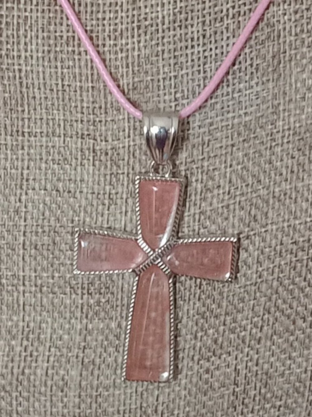 Cherry Quartz Cross Necklace
